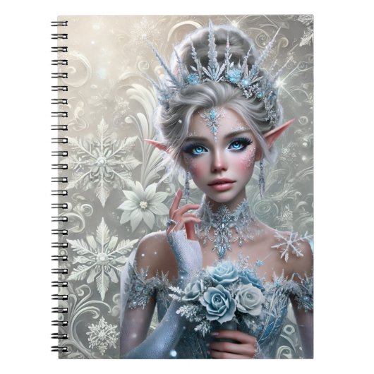 Winter Fairy Bride Icy Enchanted Fantasy Portrait Notitieboek (Voorkant)