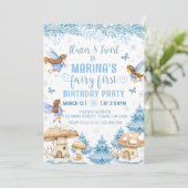 Winter Fairy eerste betoverde bos verjaardag Kaart (Staand voorkant)