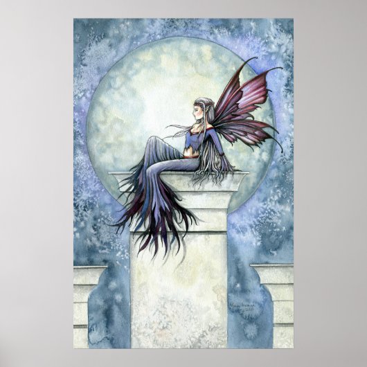 Winter Fairy Full Moon Poster Print (Voorkant)