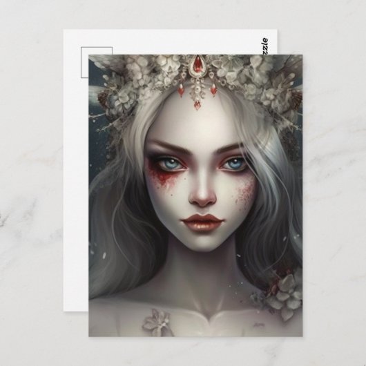 Winter Fairy Gotische Koningin Briefkaart (Voorkant / Achterkant)