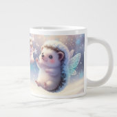 Winter Fairy Hedgehogs Mug – Cute Snowflake  Grote Koffiekop (Rechts)