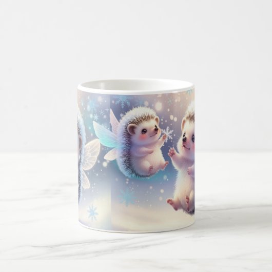Winter Fairy Hedgehogs Mug – Cute Snowflake  Koffiemok (Center)
