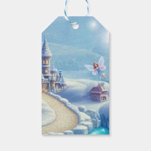 Winter Fairy Kingdom | Vakantiethema Cadeaulabel (Achterkant)