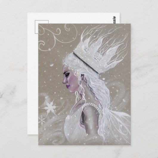 Winter Fairy Queen Briefkaart (Voorkant / Achterkant)