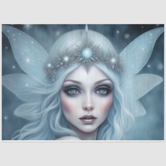 Winter Fairy Queen Decoupage papier (Voorkant)