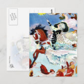 Winter Fairy Riding a Flying Horse Briefkaart (Voorkant / Achterkant)