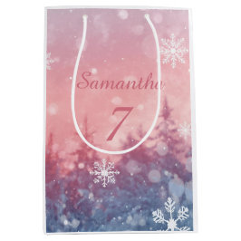 Winter Fairy Tale Gift Bag, Enchanted Snowscape Medium Cadeauzakje