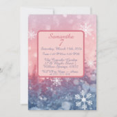 Winter Fairy Tale Invitation, Romantic Snowflake  Kaart (Voorkant)