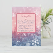 Winter Fairy Tale Invitation, Romantic Snowflake  Kaart (Staand voorkant)