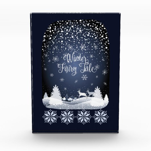 Winter Fairy Tale Night Fantasy Snowy Forest Fotoblokken (Voorkant)