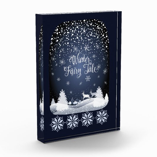 Winter Fairy Tale Night Fantasy Snowy Forest Fotoblokken (Links)