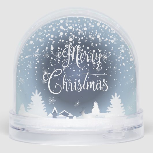 Winter Fairy Tale Night Fantasy Snowy Forest Sneeuwbol (Achterkant)