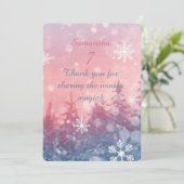 Winter Fairy Tale Thank You Card, Romantic  Bedankkaart (Staand voorkant)