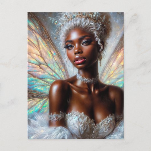 Winter Fairy With Dark Skin Briefkaart (Voorkant)