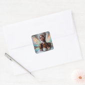 Winter Fairy With Dark Skin Vierkante Sticker (Envelop)