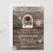 Winter Fairytale Beauty Roos Dome Wedding Kaart (Voorkant)