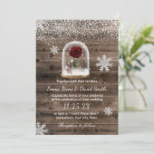 Winter Fairytale Beauty Roos Dome Wedding Kaart (Staand voorkant)