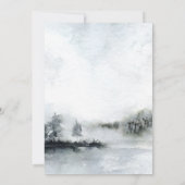 Winter Fairytale Watercolor Landscape Wedding Kaart (Achterkant)