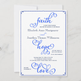 Winter Faith Hope Love Script Weddenschap Uitnodig Kaart
