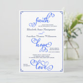 Winter Faith Hope Love Script Weddenschap Uitnodig Kaart (Staand voorkant)