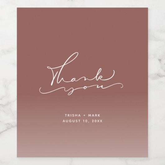 Winter Fall Weddenschap Rust Dank je wel Wijn Etiket (Enkel label)