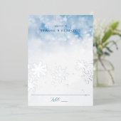 Winter Falling Snow Folie Trouwtafel Place Card Folie Uitnodiging (Staand Voorkant)
