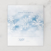 Winter Falling Snow Forest Wedding Place Card Plaatskaartje (Buitenkant ongevouwen)