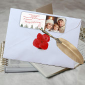 Winter Familie Foto Vrolijk Kerstfeest Retouradres Etiket