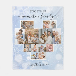 Winter Familie Kerstmis Modern 14 Fotocollage Fleece Deken