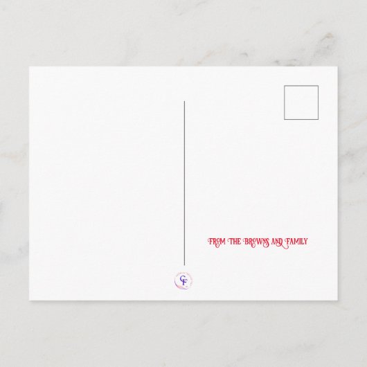 Winter Familie vakantie Briefkaart -  (Achterkant)