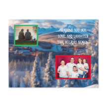 Winter Familie vakantie Briefkaart - 