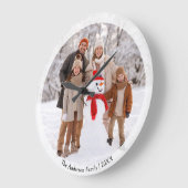 Winter Familiefoto Gepersonaliseerde Kerst Grote Klok (Hoek)
