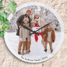 Winter Familiefoto Gepersonaliseerde Kerst Grote Klok
