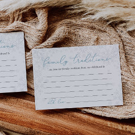 Winter Familietradities Baby Shower Activiteitenka Informatiekaartje