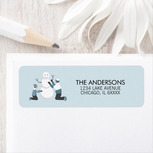 Winter Family Fun Holiday Adres Label (Insitu)