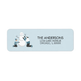 Winter Family Fun Holiday Adres Label