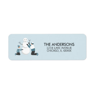 Winter Family Fun Holiday Adres Label