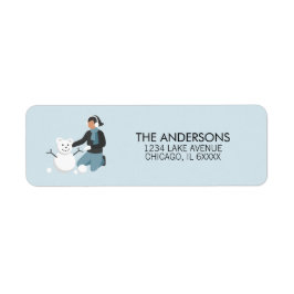 Winter Family Fun Holiday Adres Label