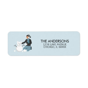 Winter Family Fun Holiday Adres Label