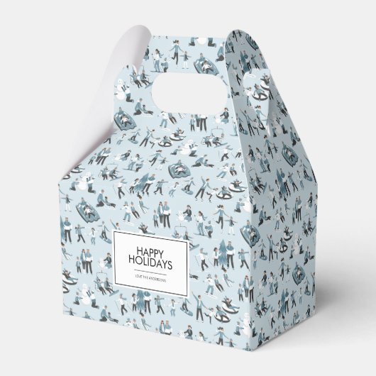 Winter Family Fun Kerstfeestdag Bedankdoosjes (Achterkant)