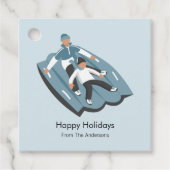 Winter Family Fun Kerstfeestdag Bedankjes Labels (Voorkant)