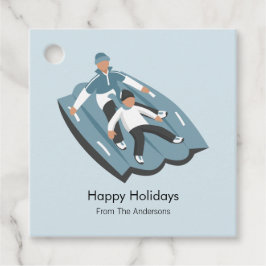 Winter Family Fun Kerstfeestdag Bedankjes Labels