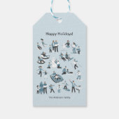 Winter Family Fun Kerstfeestdag Cadeaulabel (Achterkant)