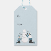 Winter Family Fun Kerstfeestdag Cadeaulabel (Voorkant)