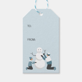 Winter Family Fun Kerstfeestdag Cadeaulabel