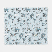 Winter Family Fun Kerstfeestdag Fleece Deken (Voorkant (Horizontaal))