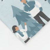 Winter Family Fun Kerstfeestdag Fleece Deken (Hoek)