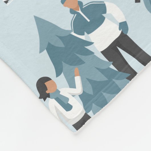 Winter Family Fun Kerstfeestdag Fleece Deken (Hoek)
