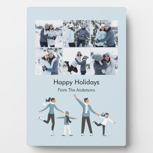 Winter Family Fun Kerstfeestdag Foto Fotoplaat (voorkant)