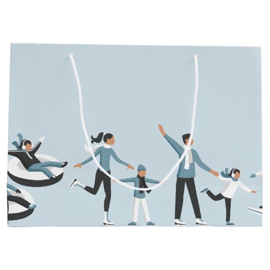 Winter Family Fun Kerstfeestdag Groot Cadeauzakje (Achterkant)